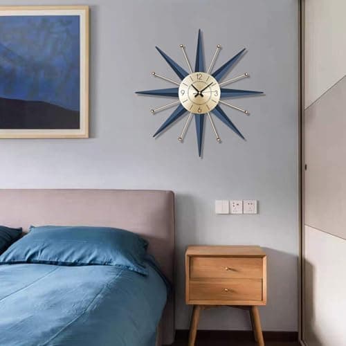 HAOWANJP Wall Clock 15 Inch Silent Non-Ticking Modern Mid Century Clocks Battery Operated for Office, Bathroom, Kitchen, Bedroom, School, Living Room 7