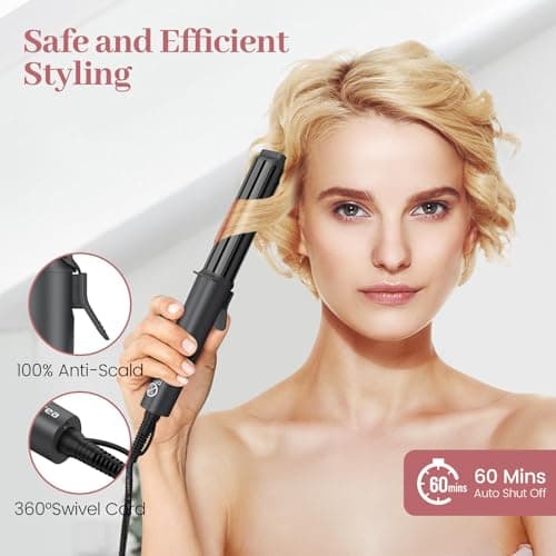 Zavarea Curling Iron for Short Hair, Mini Hair Curler with 1 Inch Ceramic Barrel, 3 Adjustable Temp, Portable Design, Instant Heating, Dual Voltage for Travel, Auto Shut-Off, Includes Storage Bag 6