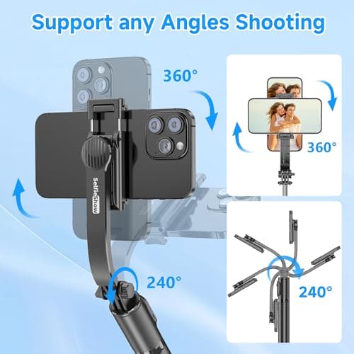 SelfieShow Selfie Stick, Extendable Selfie Stick Tripod with Wireless Remote and Tripod Stand, Portable, Lightweight, Compatible with iPhone 15 14 13 12 Pro Xs Max X 8Plus, Samsung Smartphone and More 5