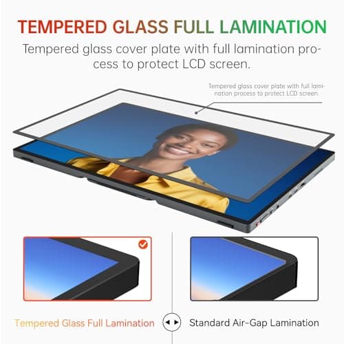 Intehill 14" Portable Monitor 2.5K, 2560x1600 Portable Screen for Laptop, 16:10 Travel Monitor with Tempered Glass, 100% sRGB HDMI Portable Display, Mobile External Display with Stand & Speaker, Q14ZA 3