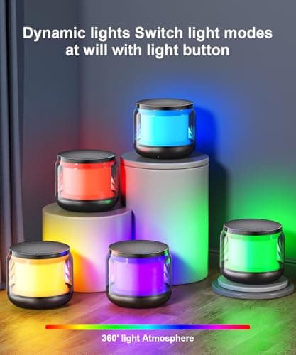 NOTOKA Mini Portable Bluetooth Speakers Wireless,TWS Pairing Small Bluetooth Speaker，with Lights and Lanyard,Gifts for Women/Girls, Boys and Kids for Christmas 7