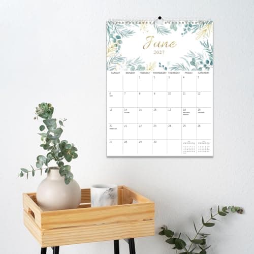 GuassLee Vertical Wall Calendar 2026-2027, 18-Month Hanging Calendar Jan. 2026 to Jun. 2027, 14" x 11" Monthly Planner Wall with Thick Paper, Plant Design for Office School Home Teacher Organizing 6