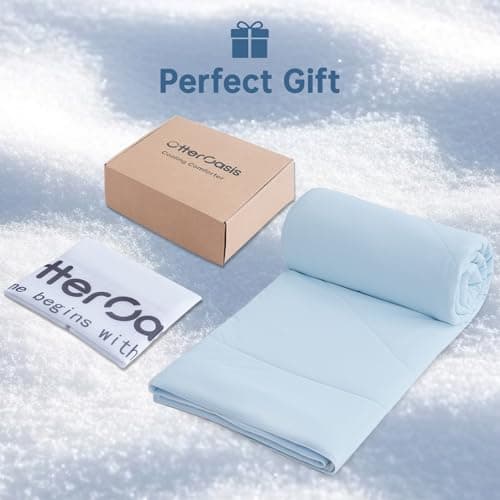 OtterOasis Cooling Comforter Oversized King for Hot Sleepers, 108"x90" Summer Cooling Blanket for Night Sweats, Silk Soft Lightweight Breathable All-Season Blue Cooling Quilt Blanket 9