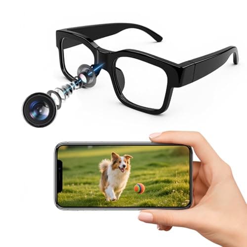 safuxser Camera Glasses 1080P - 64GB Built-in, 150Min Battery, Hands-Free Video & Photo Glasses for Sports, Travel, Vlog