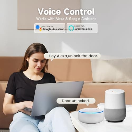 Smart Door Lock with Handle, Keyless Entry Door Lock Deadbolt Handle Set, Built-in WiFi Deadbolt Smart Lock for Front, Fingerprint 6