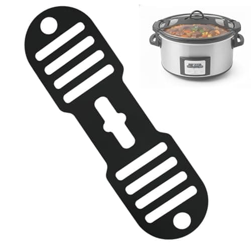 Silicone Lid Lock Strap for Crockpot Slow Cooker (6/7/8 Quart) - Universal Crockpot Lid Holder & Rubber Strap Alternative | Heat-Resistant, No-Spill Design Transport Accessories (Black)