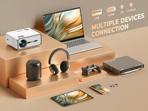 VIZONY Mini Projector with WiFi and Bluetooth, Native 1080P FHD Home Movie Projector, Portable Outdoor Projector with 250" Display+Zoom, Compatible w/Phone//Laptop/TV Stick-Indoor&Outdoor 7