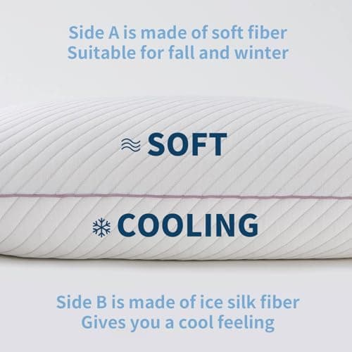 Olaftin Pillows Queen Size Set of 2 Cooling Shredded Memory Foam Pillows 2 Pack for Sleeping for Side Back Stomach Sleepers 6