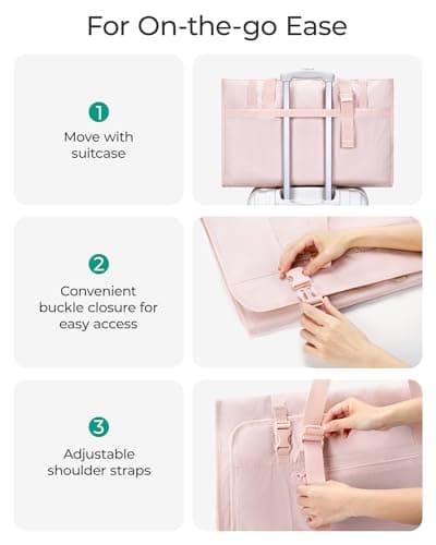 BAGSMART Garment Bags for Travel Convertible puffy Suit Carrier for Women Men Weekender Foldable Carry on Garment Bags for Hanging Clothes, Dresses, Coats, Shirts 4