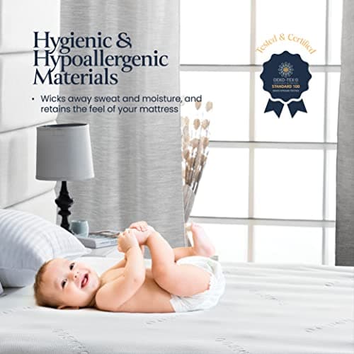 BELADOR Waterproof Mattress Protector Cali King- 3D Air Fabric BAMBOO Mattress Protector Breathable Mattress Cover Noisless & Crinkle Free Sleep Vinyl Free Hypoelergenic Bed Cover Snug Fit Deep Pocket 5