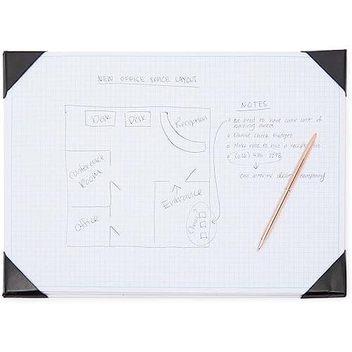 Stockroom Plus Desk Blotter Graph Paper Pad - 17 x 12 in, 50-Sheet White Refillable Desk Pad Mat - Large Notepad for Sketching, Notes & Doodles 5
