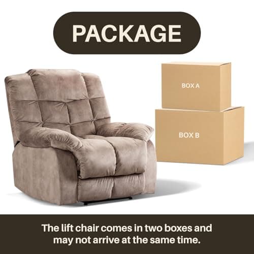 Recliner Chair Breathable Fabric Single Sofas Manual Recliner Chairs Overstuffed Recliner (Brown) 6