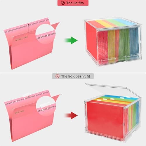 UMAIL File Box,Hanging File Organizer,Portable Storage Bins with Lids,Letter-size File Holder File Cabinet for Office/Home/Decor No Folders(1pack 5