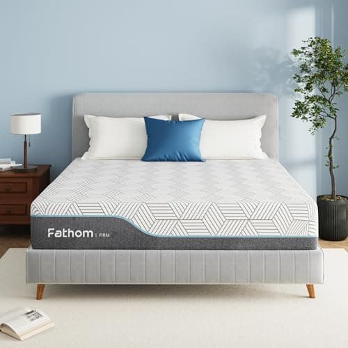 FATHOM Firm Queen Mattress 10 Inch Memory Foam Mattress Queen Size Bed in a Box for Back Pain Relief and Cool Sleep with Gel Foam and Removeable Fiberglass Free Cover, CertiPUR-US Certified