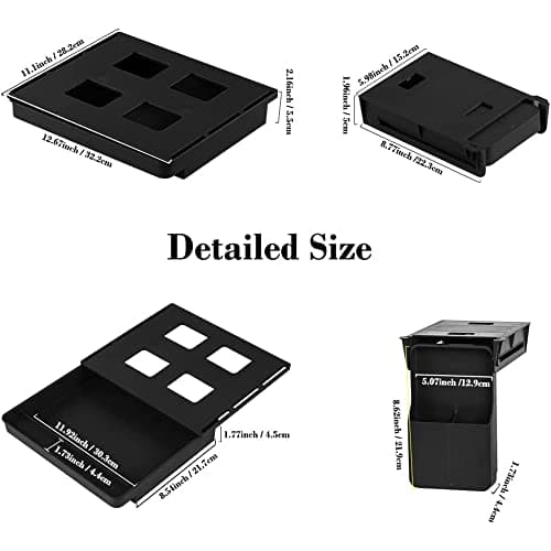 Under Desk Drawer Storage Organizer - 2 Pack (Large and Small) Black - (Please Note - Drawer Size/No Lip Under Desktop) - 2 Installation Methods (Screw or Adhesive) 6