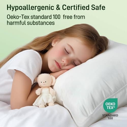 Alkyonos Hypoallergenic Bamboo Viscose Shell, Soft Queen/Standard Size Bed Pillow with Down Alternative Filling, Oeko-Tex Certified, Luxury Hotel Quality for Back, Stomach and Side Sleepers 6