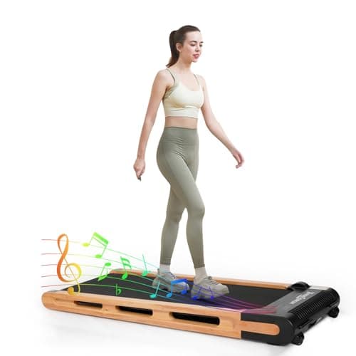 Under Desk Treadmill for Home Office, High Grade Wood Running Walking Pad with Remote Control LED Display, 2.5HP Exercise Jogging Machine, 265lbs Max Weight