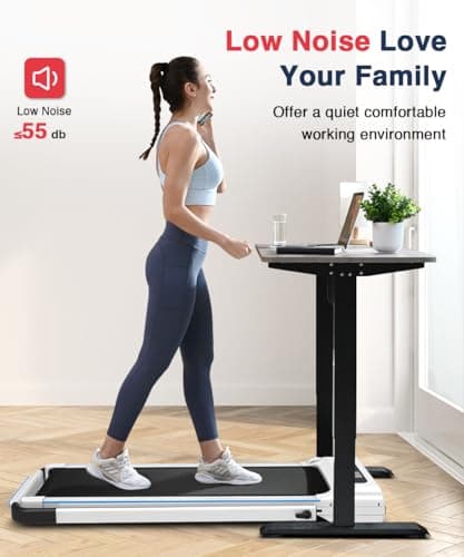 REDLIRO 2-in-1 Folding Treadmill - Under Desk Treadmill Compact Fold Up Walking Pad, Portable for Small Space with Remote Control, LED Display for Home & Office Use 7