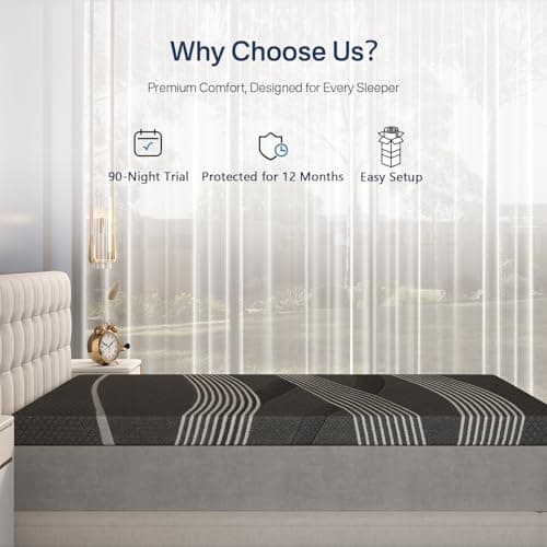 Fancylion 3 Inch Memory Foam Mattress Topper Full, Cooling Gel Foam Mattress Topper for Back Pain Relief with Washable Cover & Non-Slip Base, CertiPUR-US Certified 6