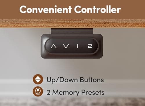 BANTI 48x24 Inch Electric Standing Desk with Double Drawers, Adjustable Height Stand Up Desk, Sit Stand Home Office Desk with Storage Shelf, Light Wood Top 9