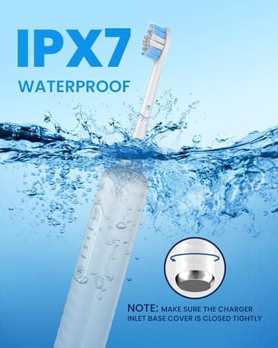 Electric Toothbrush with Water flosser, 3 in 1 Teeth Cleaning Kit with 7 Modes, Electric Toothbrush and flosser Combofor Adults, Water Flosser Portable for Travel and Home (White) 5