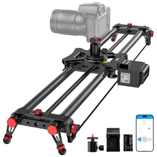 Motorized Camera Slider 40" /100cm, Button/APP Dual Control, Battery/Power Bank Dual Power Supply, Video Mode & Time Lapse Compatible with DSLR Camera, Camcorder, Gopro,DJI and Phone