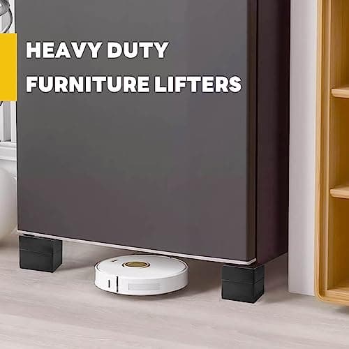 BTSD-home Bed Risers Heavy Duty Adjustable Furniture Risers Elevation in Heights 1 or 3 Inch Bed Frame Lifts Risers for Dorm Beds, Sofas 4 Pack Black Square 5