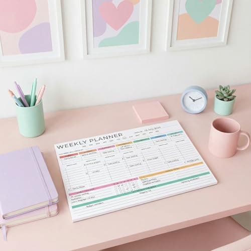 Beautiful Weekly Planner - The Perfect Undated To Do List Notepad with 52 Sheets - Aesthetic Calendar Pad & Office Desk Supplies For Women to Effectively Organize Your Work or Home Tasks 8