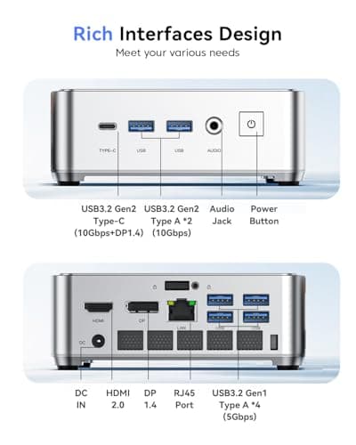 KAMRUI Pinova P2 Mini PC 16GB RAM 512GB SSD, AMD Ryzen 4300U(Beats 10110U/3500U/N150/N95,Up to 3.7 GHz)Mini Computers,Triple 4K Display/HDMI+DP+Type-C/WiFi/BT for Home/Business Mini Desktop Computers 6