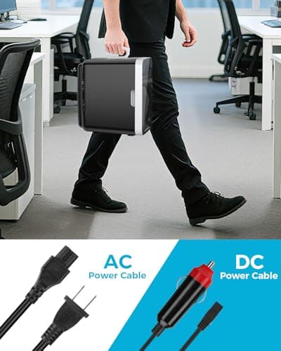 Antarctic Star Compact Mini Fridge, 10L Portable Small Refrigerator, 2.6 Gal Mini Fridge with AC/DC Adapters, Small Cosmetics Cooler for Beverage, Food, Makeup, Bedroom, Office, Dorm, Black 7