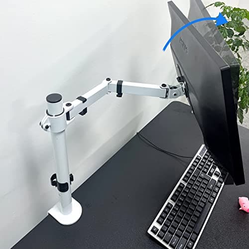 Suptek Single Monitor Arm Desk Mount Fully Adjustable Monitor Stand for 1 / One Screen up to 13" to 32" Extra Tall 15.75 inch Pole,VESA 75x75mm or 100x100mm,White (MD9421W) 7