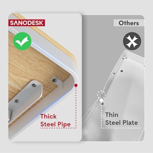 SANODESK Standing Desk with Drawer, Electric Height Adjustable Home Office Desk with Storage & USB Ports, 48 inch Black Walnut Wood Tabletop/Black Frame 9