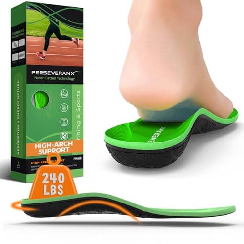 NASA Grade Running Insoles for Plantar Fasciitis for Women - High Arch Insoles for Men with Energy Return - Sports Inserts for Men for Shock Absorption, High Arch Support Inserts Designed for Athletes