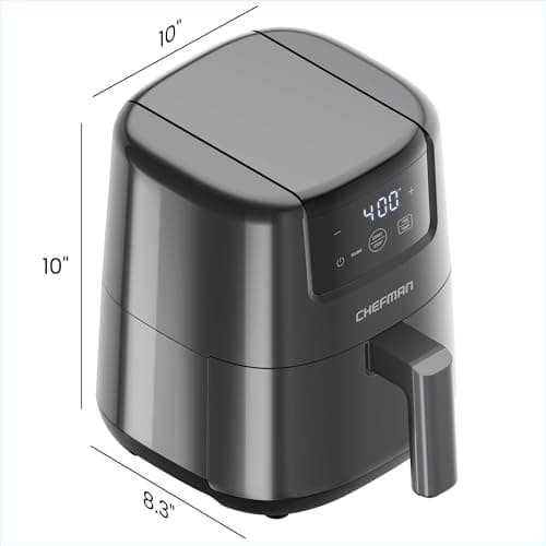 CHEFMAN 2 Qt Mini Air Fryer – Digital Space-Saving Compact Air Fryer with Nonstick and Dishwasher Safe Basket, Quick & Easy Meals in Minutes, Features Digital Timer and Shake Reminder – Grey 9