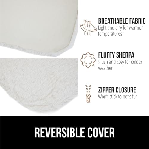 GORILLA GRIP Cat Window Perch, Foldable Cat Window Hammock Bed with 6 Large Suction Cups, Cordless Indoor Wall Shelves, Strong Metal Frame Holds 30lbs, Reversible Washable Sherpa Cover, Medium Beige 5