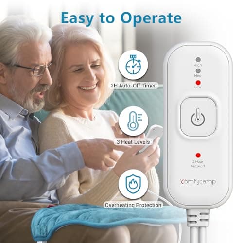 Comfytemp Weighted Heating Pad for Back & Period, FSA Eligible Electric Heat Pad, Birthday Gifts for Women Men Mom Dad & Mother Day Gift, 2.2 lb HSA Neck Shoulder Heated Pad, 2H Auto-Off, 12x24 5