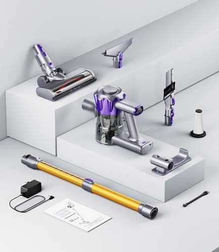 MBYULO Cordless Vacuum Cleaner, 450W 50Kpa Powerful Stick Vacuum, Up to 70Mins Rechargeable Battery, Vacuum Cleaners for Home Anti-Tangled Lightweight Handheld for Hardwood Floor, Carpets, Pet Hair 8