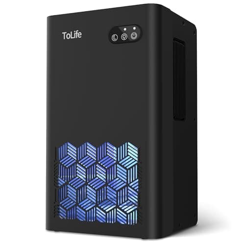 Dehumidifiers for home, 95 OZ Water Tank, 1000 sq.ft Dehumidifier for home Basement Bedroom Bathroom with Auto Shut Off 7 Colors LED Light