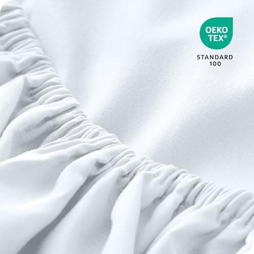 Bare Home 2-Pack Fitted Bottom Sheets Queen - Premium 1800 Ultra-Soft Wrinkle Resistant Microfiber - Deep Pocket (Queen, White) 5