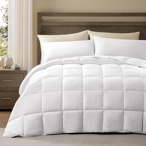 ACCURATEX Lightweight Duvet Insert Queen Size - 100% Cotton Shell, 250GSM Filling Summer Down Alternative Comforter,Ultra-Soft&Breathable, Thin Quilted Duvet Insert with 8 Tabs, Machine Washable,90x90