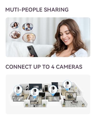 Comfyer Hybrid Video No WiFi & Smart WiFi Baby Monitor - 5" 1080P Split Screen & 2K Camera App Control, Motion Alerts, Sound Detection, HD Night Vision, 5050mAh Battery,Triple Security, 1600ft Range 7