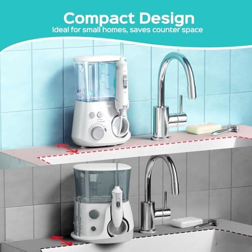 COSLUS E2 Advanced Water Flosser for Teeth: 2 Modes & 12 Pressure Settings Electric Dental Pick for Orthodontic, Braces, Sensitive Gums - Home Use, ​​5 Jet Tips for Multiple Users, Family, White 7