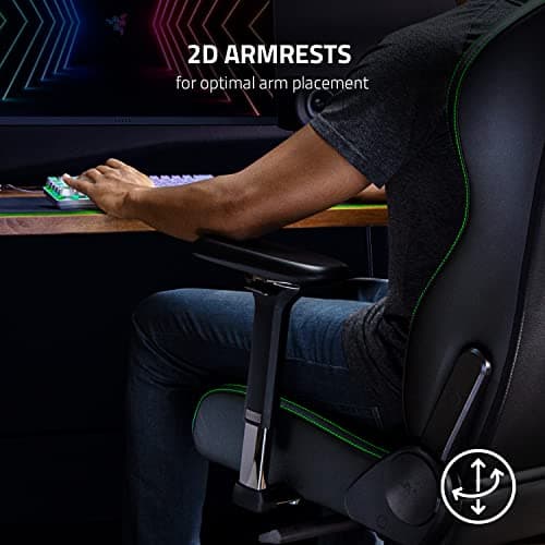 Razer Enki X Essential Gaming Chair: All-Day Comfort - Built-in Lumbar Arch - Optimized Cushion Density - Dual-Textured, Eco-Friendly Synthetic Leather - Adjustable 152-degree Recline - Black 10