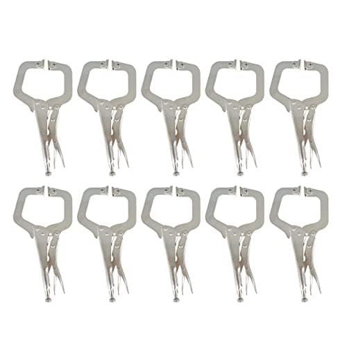 findmall 10Pcs 11 Inch Locking C Clamps with Swivel Pads Heavy Duty C-Type Locking Plier Table and Tool Vise Grip
