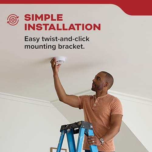 Kidde Smoke Detector, Hardwired with AA Battery Backup, Interconnectable, LED Warning Lights, 85 dB Alarm, 5-inches 7