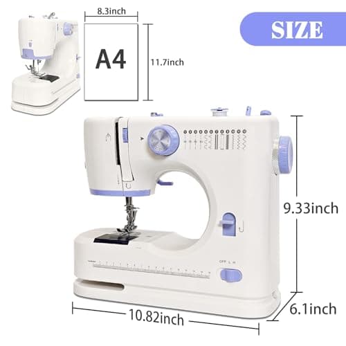 Beginner-Friendly Mini Sewing Machine with 12 Built-in Stitches, Sewing Machine with Foot Pedal, Portable, High-Low Speeds, Perfect for Sewing Enthusiasts 8