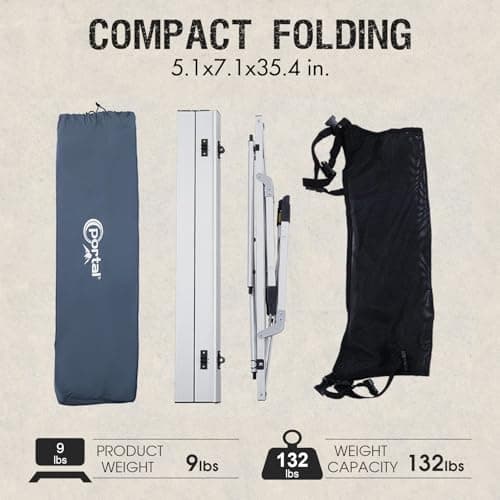 PORTAL Outdoor Folding Portable Picnic Camping Table with Adjustable Height Aluminum Roll Up Table Top Mesh Layer, Silver 11