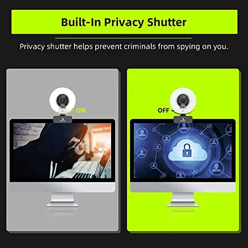 NexiGo N960E 1080P 60FPS Webcam with Light, Software Included, Fast AutoFocus, Built-in Privacy Cover, USB Web Camera, Dual Stereo Microphone, for Zoom Meeting Skype Teams Twitch (Renewed) 5
