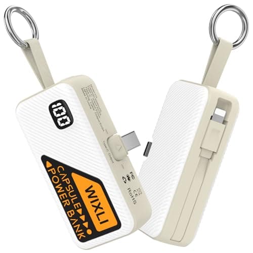 WIXLI Portable Charger for iPhone 15 16 Power Bank, 5000mAh USB-C Portable Phone Charger with iOS Cable, Mini Battery Pack for iPhone 16 Pro/16 Plus/16 Promax/Android Phone/Samsung/Moto/LG etc