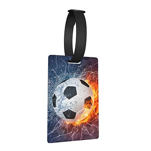 Soccer Bag Tags for Kids, Soccer Ball Name Tags for Backpack Bags, Sports Luggage Tag for Boys Girls Suitcases, Cute Small ID Identifier Labels for Women Men Travel Bag, 1 Pc 7